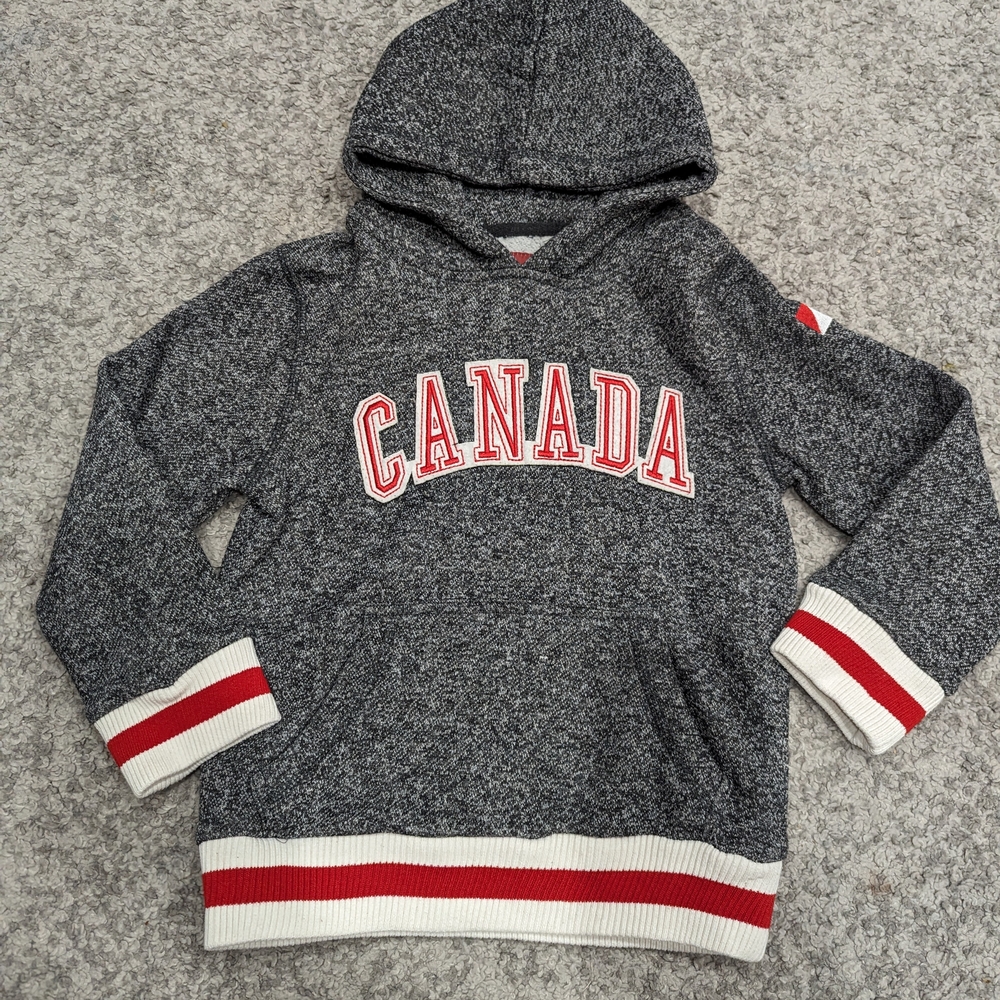 Canada Gray Hoodie with Red Accents